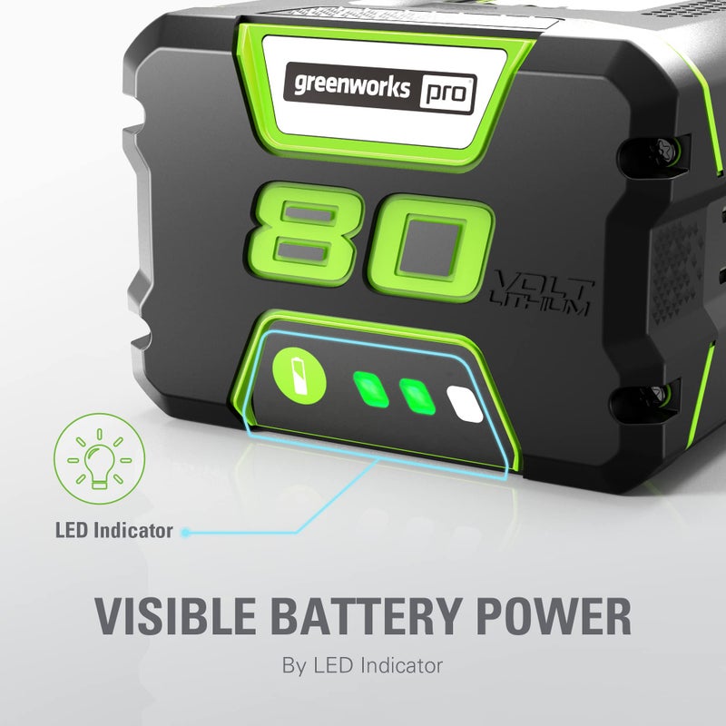Greenworks Pro 80V 4.0Ah Lithium-Ion Battery ((Genuine Greenworks Battery / 75+ Compatible Tools) - Image 3