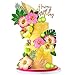 DRWATE 25 PCS Flower Cake Topper Hawaiian Cake Decorations with Palm Leaves Hibiscus Flowers Balls for Hawaii Aloha Jungle Summer Theme Wedding Birthday Multicolour - Image 3