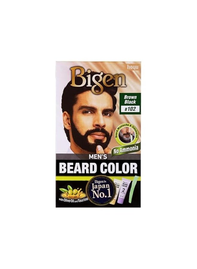 Bigen Men's Beard Color, 40g - Brownish Black  (Pack of 1) - Image 1