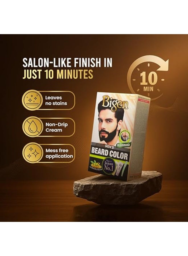 Bigen Men's Beard Color, 40g - Brownish Black  (Pack of 1) - Image 4