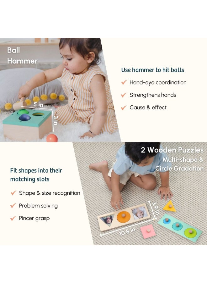 Curious Cub Montessori Learning Wooden Baby Toys Educational Toy, Sensory Toys And Wooden Puzzles Sensory Learning And Fine Motor Skills Toy For 13+ Month Baby  Ideal Box Gift - Image 4