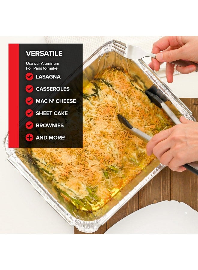 Stock Your Home (Set of 40) Aluminum Pans Disposable, (20) 9x13, (10) 8x8, (10) 1-Lb Heavy Duty Foil Pans, Baking Tins, Cooking Trays, Large and Small Catering Food Containers for Roasting, Serving, Holiday Meal Prep  - Image 5