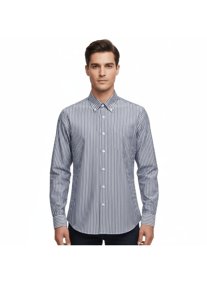 GIORDANO Men's Wrinkle-Free Long Sleeve Cotton Oxford Shirt - Image 1
