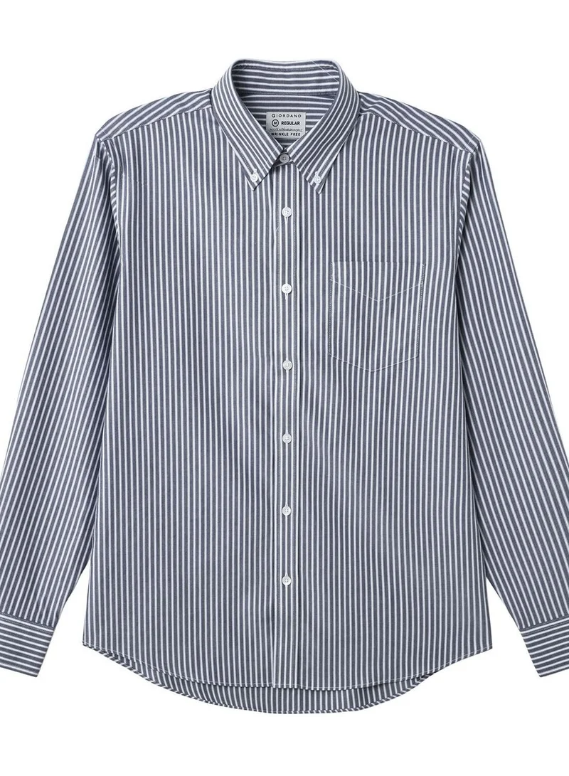 جيوردانو قميص أكسفورد قطني بأكمام طويلة مقاوم للتجعد للرجال