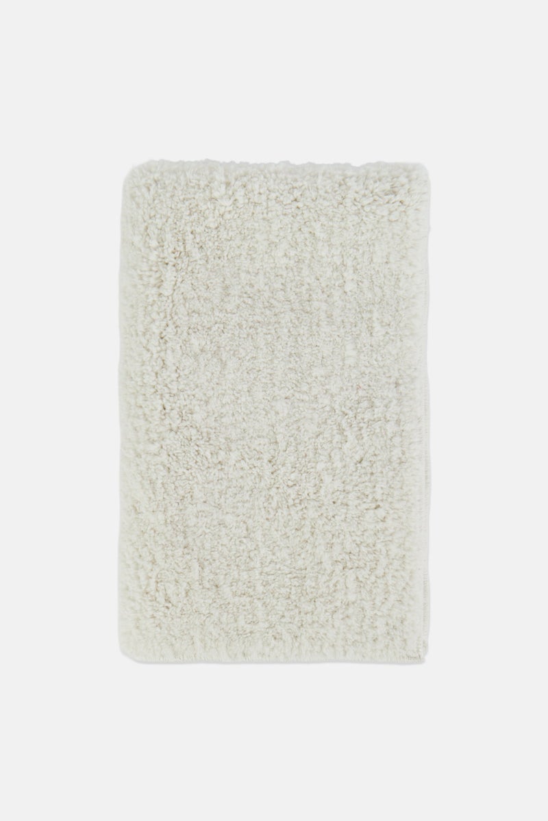 Home Collection Textured Bath Rug, White - Image 1