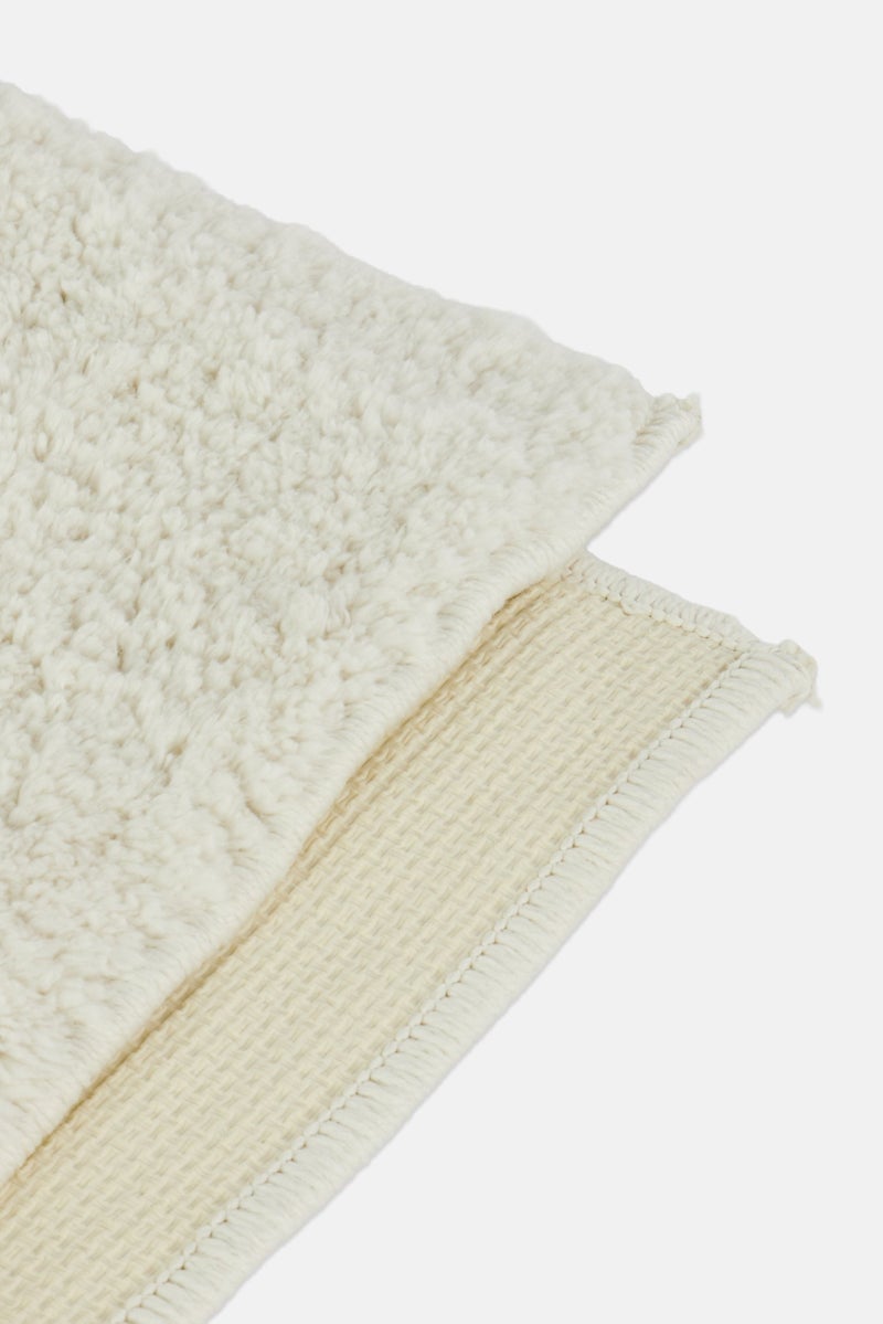 Home Collection Textured Bath Rug, White - Image 3