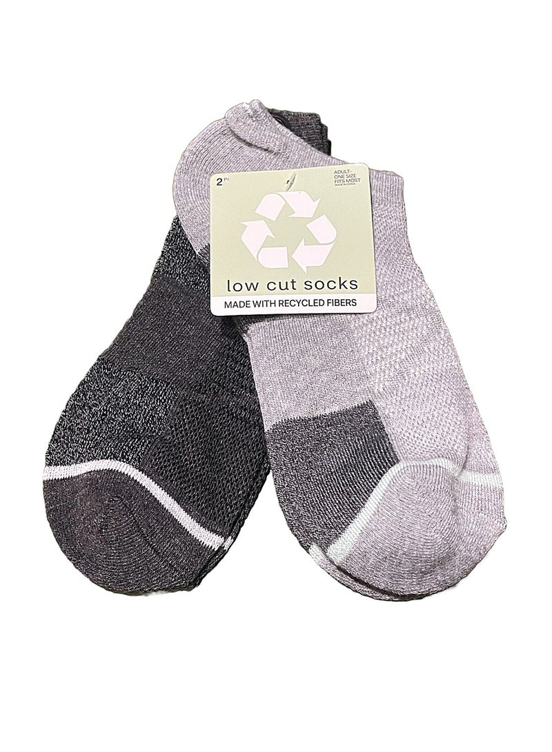 Unisex Low Cut Socks White Gray Black Made With Recycled Fibers One Size 6 Pairs - Image 4