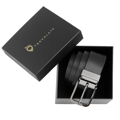TRAVALATE Black-Brown Leather Belt for Men | 2-in-1 Twist Buckle Formal & Casual Belt | Perfect for Formal and Casual Wear | Stylish Gift for Men, Adjustable Waistband Up to 44 Inches - Image 3