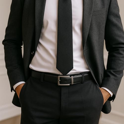 TRAVALATE Black-Brown Leather Belt for Men | 2-in-1 Twist Buckle Formal & Casual Belt | Perfect for Formal and Casual Wear | Stylish Gift for Men, Adjustable Waistband Up to 44 Inches - Image 5
