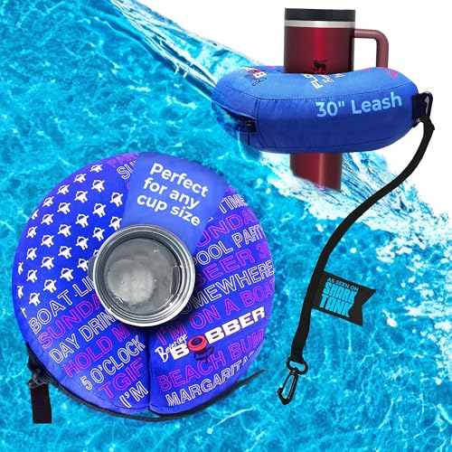 Human Bobber Inflatable Floating Drink Holder for Pool Drink Float bar floaties for Adults to Hold Beer Can Cup or Wine Bottle in Hot Tub Swimming Pool Lake or Boat Blue Large - Image 1