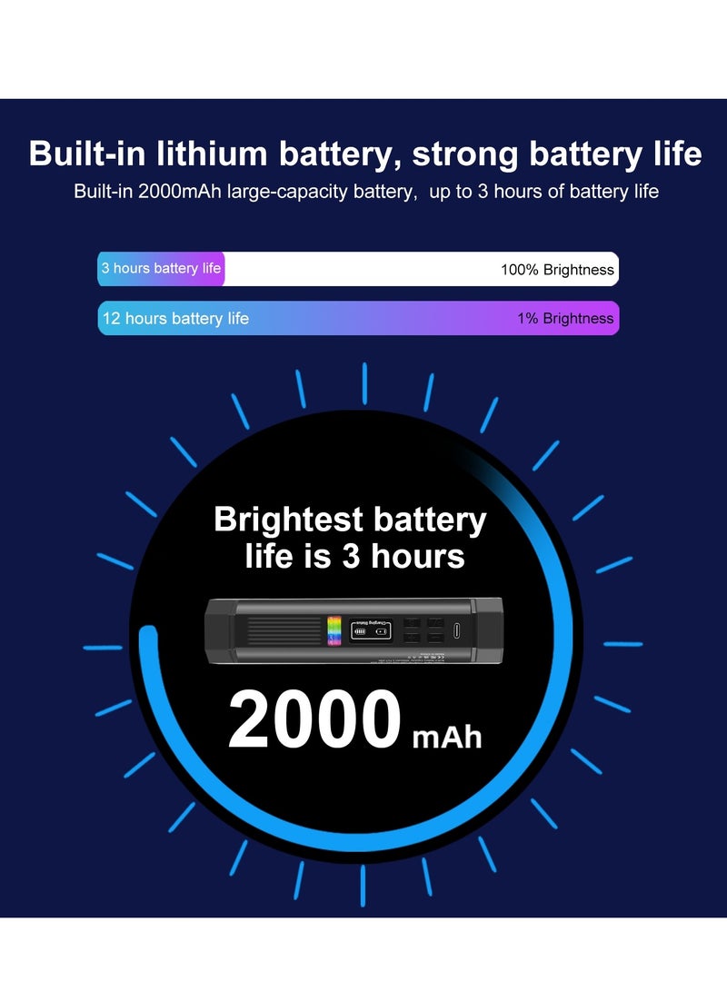 17cm/6.7in Portable RGB Light Stick LED Tube Light Wand 6W Photography Fill Light 2500K-9000K Dimmable 21 Lighting Effect Built-in Battery for Vlog Live Broadcast Photography - Image 5