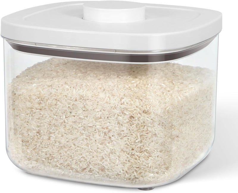 TBMax Flour Storage Container -10 Lbs / 5.28 Qt Rice Container with Pop Up Lid & Measuring Scoop for Flour, Cereal, Dry Food Storage and Kitchen Pantry Organization - Image 1