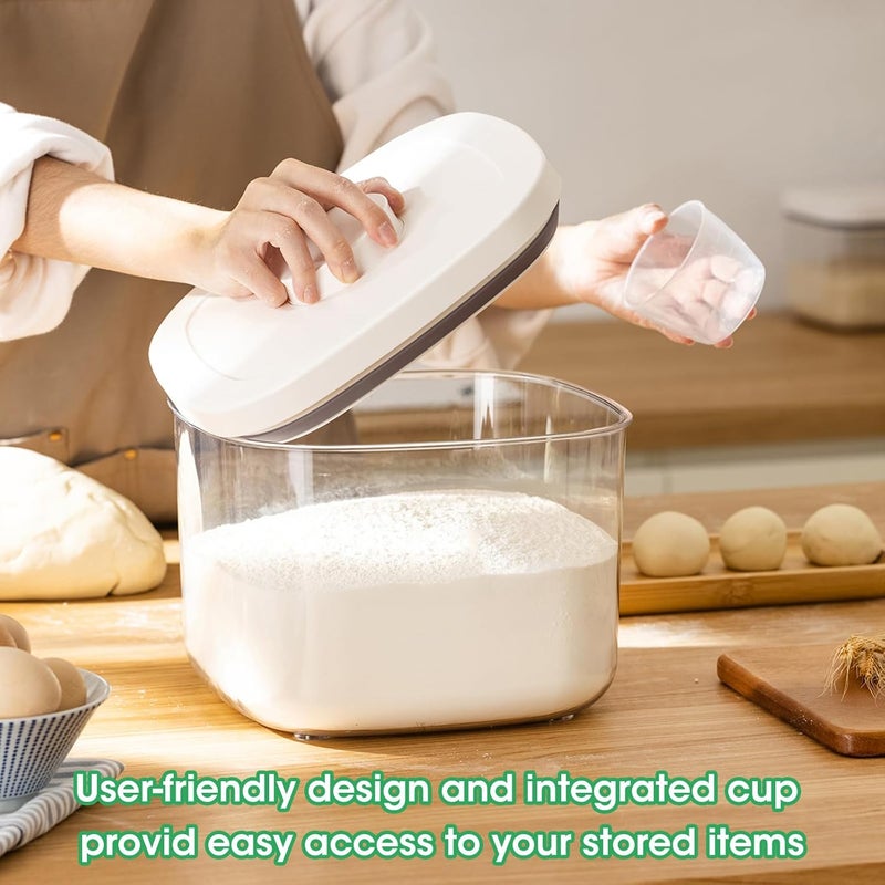 TBMax Flour Storage Container -10 Lbs / 5.28 Qt Rice Container with Pop Up Lid & Measuring Scoop for Flour, Cereal, Dry Food Storage and Kitchen Pantry Organization - Image 3