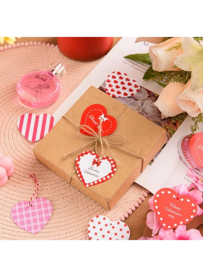 FOBSME 240 Pcs Heart Paper Gift Tags 2.36 Inch Valentine's Gift Tags Double Sided Printed Heart Hanging Tag with Twines for Valentine's Decorations, Gift Wrapping, Treat Bags, DIY Crafts(12 Styles) - Image 4