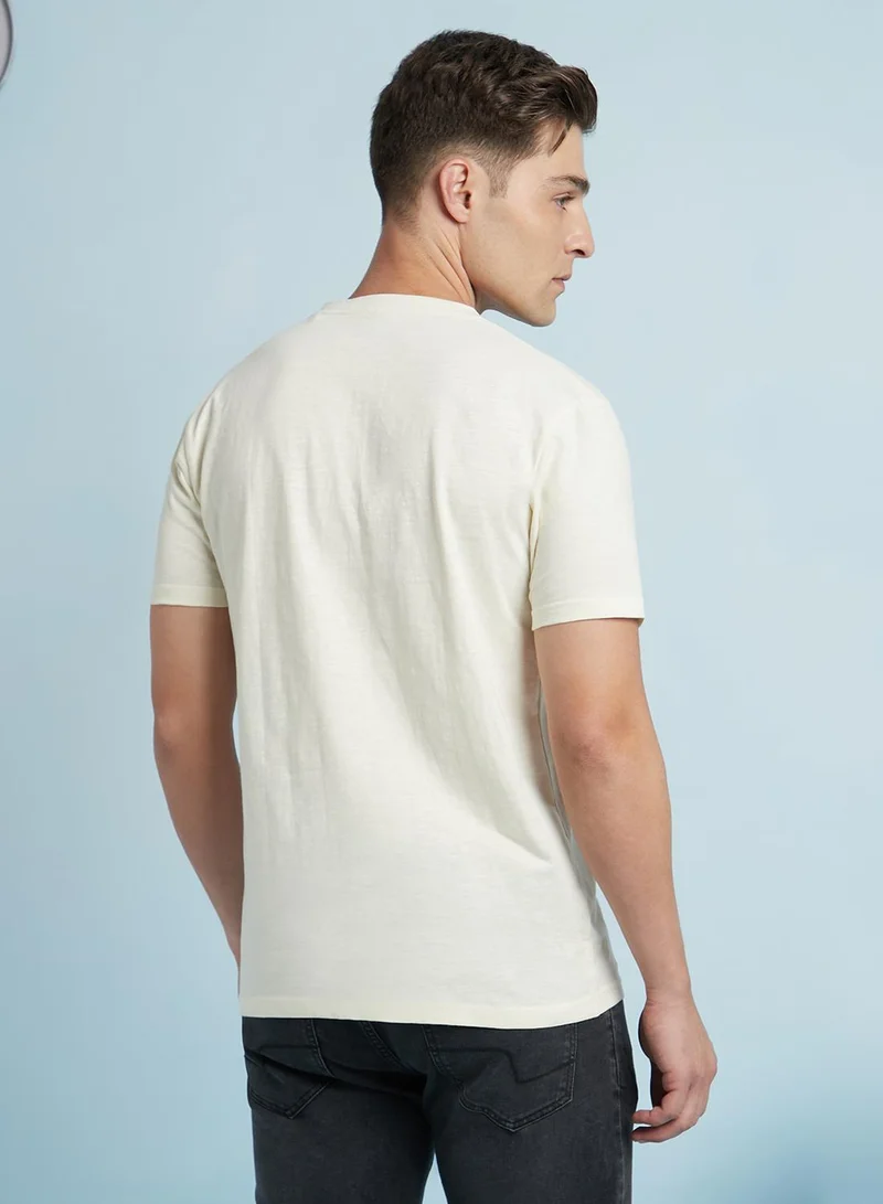 Dennis Lingo Men's Marshmallow 100% Cotton Solid Regular Fit T-Shirt