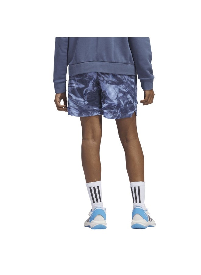 Adidas adidas Slct Aop Short Blue Basketball Shorts 2XS  - Image 4