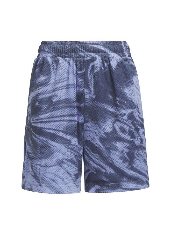 Adidas adidas Slct Aop Short Blue Basketball Shorts 2XS  - Image 2