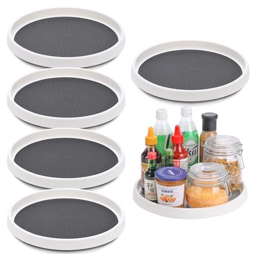 CiWiVOKi Set of 6, 12 Inch Non-Skid Lazy Susan Turntable, Lazy Susan Organizer for Cabinet, Pantry Organization, Kitchen Storage, Bathroom Sink Cabinet, Refrigerator, Countertop, Spice Rack (6 Pack 12 in) - Image 1