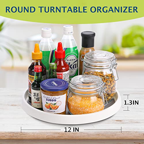 CiWiVOKi Set of 6, 12 Inch Non-Skid Lazy Susan Turntable, Lazy Susan Organizer for Cabinet, Pantry Organization, Kitchen Storage, Bathroom Sink Cabinet, Refrigerator, Countertop, Spice Rack (6 Pack 12 in) - Image 4
