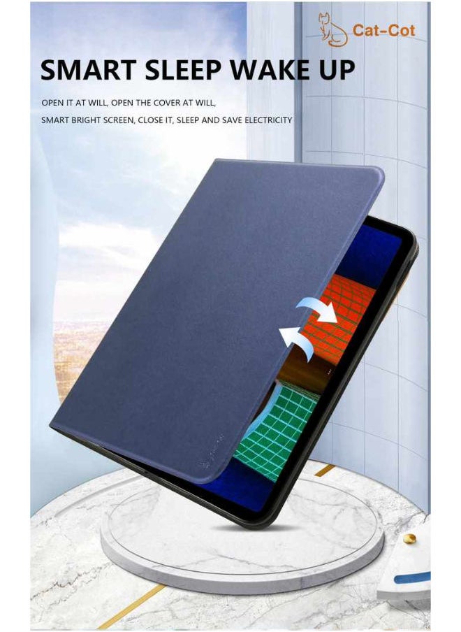 Cat - Cot - Stand Case for Samsung Galaxy Tab T555/p555 Ultra-thin Cloth Pattern Flip Full Coverage Smart Tablet Protective Case (Black) - Image 1