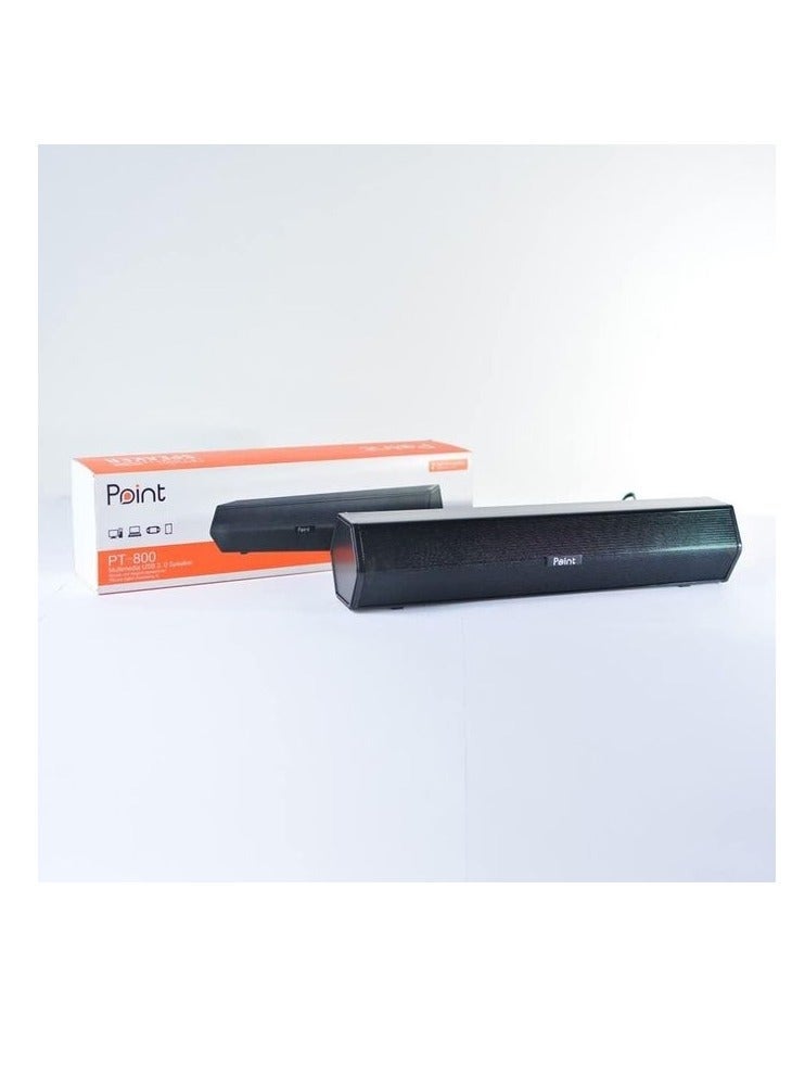 بوينت سماعة Point PT800 USB للكمبيوتر، سماعة مكتبية سلكية مدمجة للابتوب والكمبيوتر، مكبر صوت Multimedia - Image 1