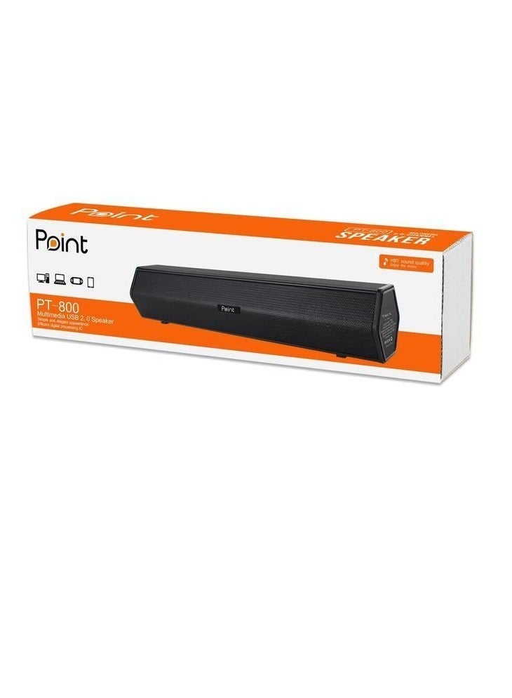 بوينت سماعة Point PT800 USB للكمبيوتر، سماعة مكتبية سلكية مدمجة للابتوب والكمبيوتر، مكبر صوت Multimedia - Image 2