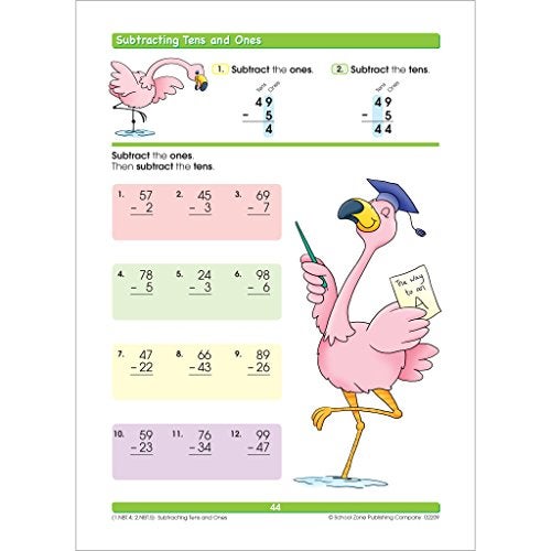 School Zone Addition & Subtraction Workbook: 64 Pages, 1st Grade, 2nd Grade, Elementary Math, Sums, Differences, Place Value, Regrouping, Fact Tables, Ages 6-8 (I Know It! Book Series) - Image 4