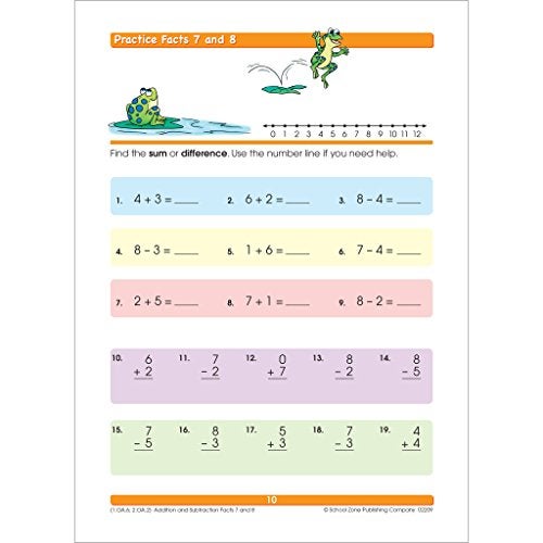 School Zone Addition & Subtraction Workbook: 64 Pages, 1st Grade, 2nd Grade, Elementary Math, Sums, Differences, Place Value, Regrouping, Fact Tables, Ages 6-8 (I Know It! Book Series) - Image 3