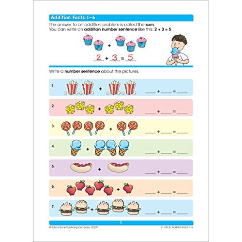 School Zone Addition & Subtraction Workbook: 64 Pages, 1st Grade, 2nd Grade, Elementary Math, Sums, Differences, Place Value, Regrouping, Fact Tables, Ages 6-8 (I Know It! Book Series) - Image 2