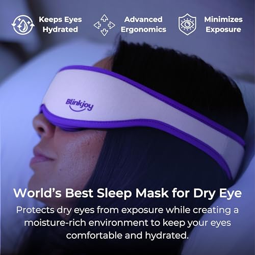 Blinkjoy Hydrating Sleep Mask for Dry Eye Relief MoistureSealing Blackout Eye Mask Protects from Dust Drafts Preserves Eye Drops Ointment Lightweight 2nd Gen - Image 5