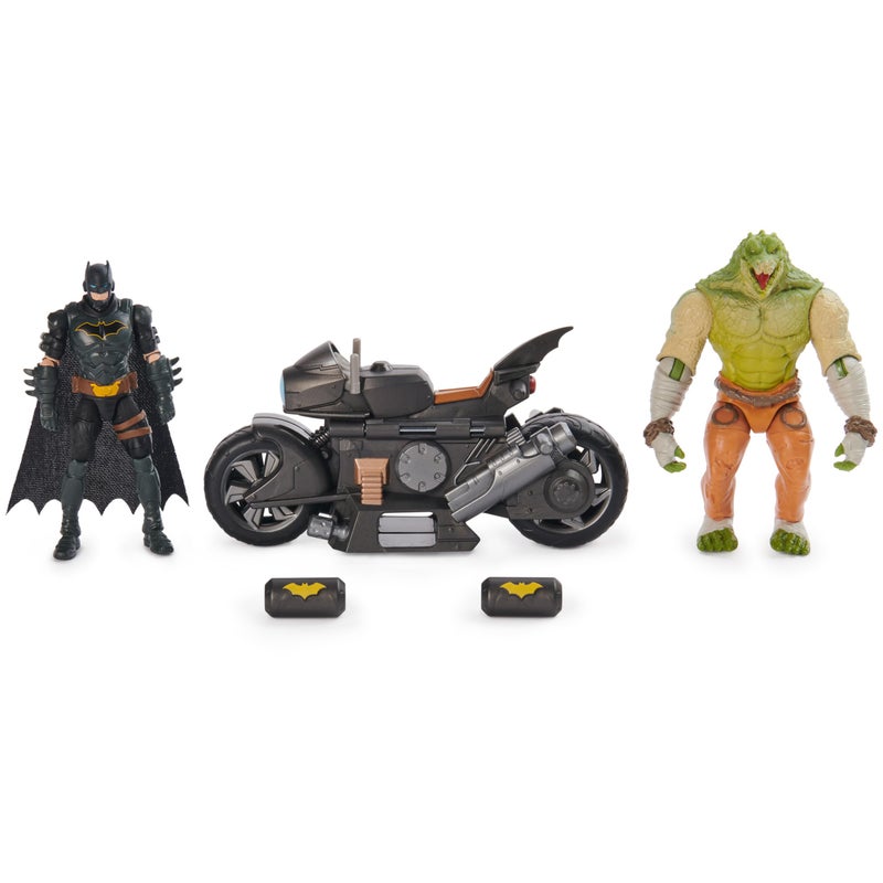 DC Comics, Batman Transforming Batcycle Battle Pack with Exclusive 4-inch Killer Croc and Batman Action Figure, Kids Toys for Boys and Girls Ages 4+ - Image 1