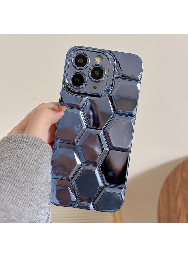 زبون جراب لهاتف iPhone 11 Pro Max مطلي بالكهرباء ونقش بالليزر ثلاثي الأبعاد على شكل خلية نحل من مادة TPU - Image 1