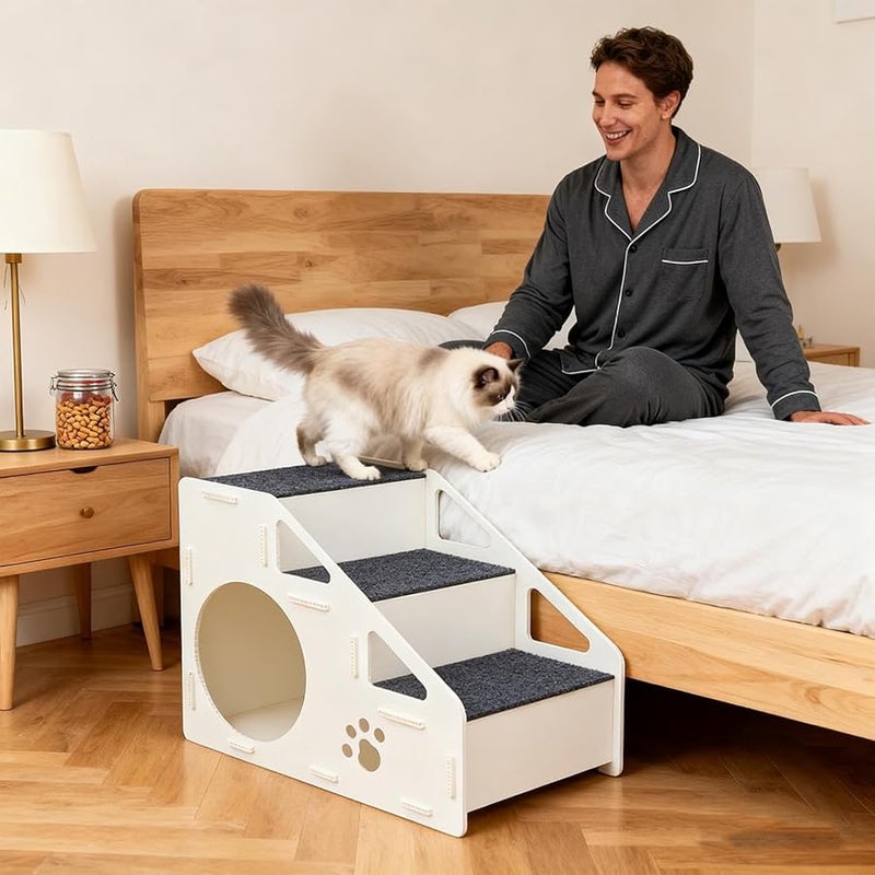 Pet Stairs For Small Dogs 4 Step Non Slip Soft Steps For High Bed Couch - Image 3