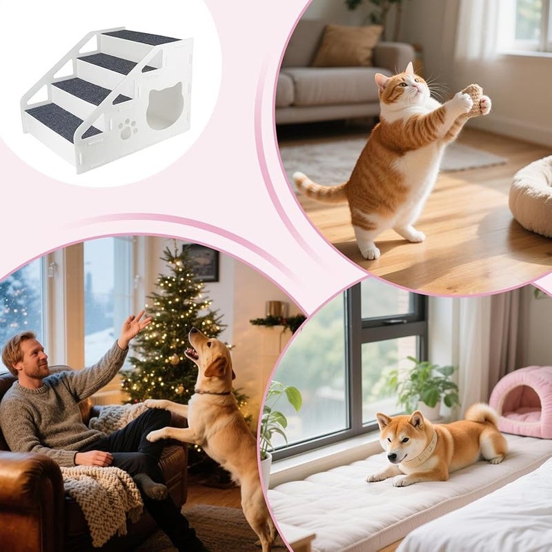 Pet Stairs For Small Dogs 4 Step Non Slip Soft Steps For High Bed Couch - Image 5