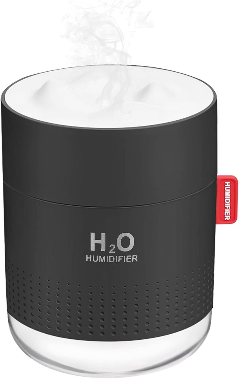 MOVTIP Portable Mini Cool Mist Humidifier, 500ml USB Personal Desktop Humidifier for Baby Bedroom Travel Office Home, Auto Shut-Off, 2 Mist Modes, Super Quiet (Black) - Image 1