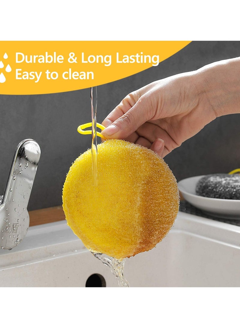 Excefore 8 Pack Scrub Sponges Efficient and Long Lasting for Non Scratch Kitchen Cleaning Multi Purpose Microfiber Dishwashing Sponge for Dishes - Image 5