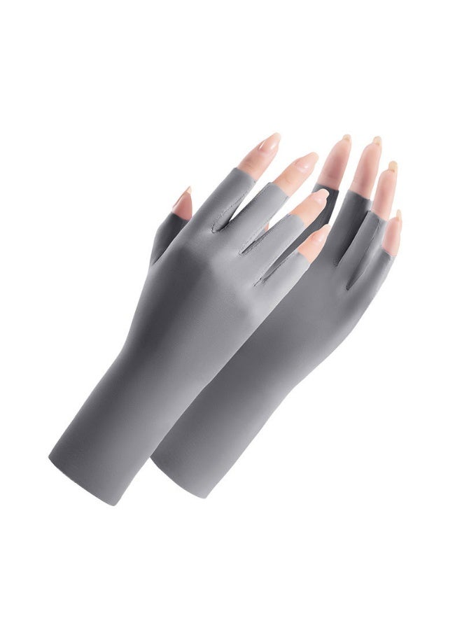 قفازات نسائية واقية من أشعة الشمس بدون أصابع للوقاية من الأشعة فوق البنفسجية للوقاية من الأشعة فوق البنفسجية قفازات للقيادة أثناء ركوب الخيل في الصيف في الهواء الطلق للنساء الفتيات