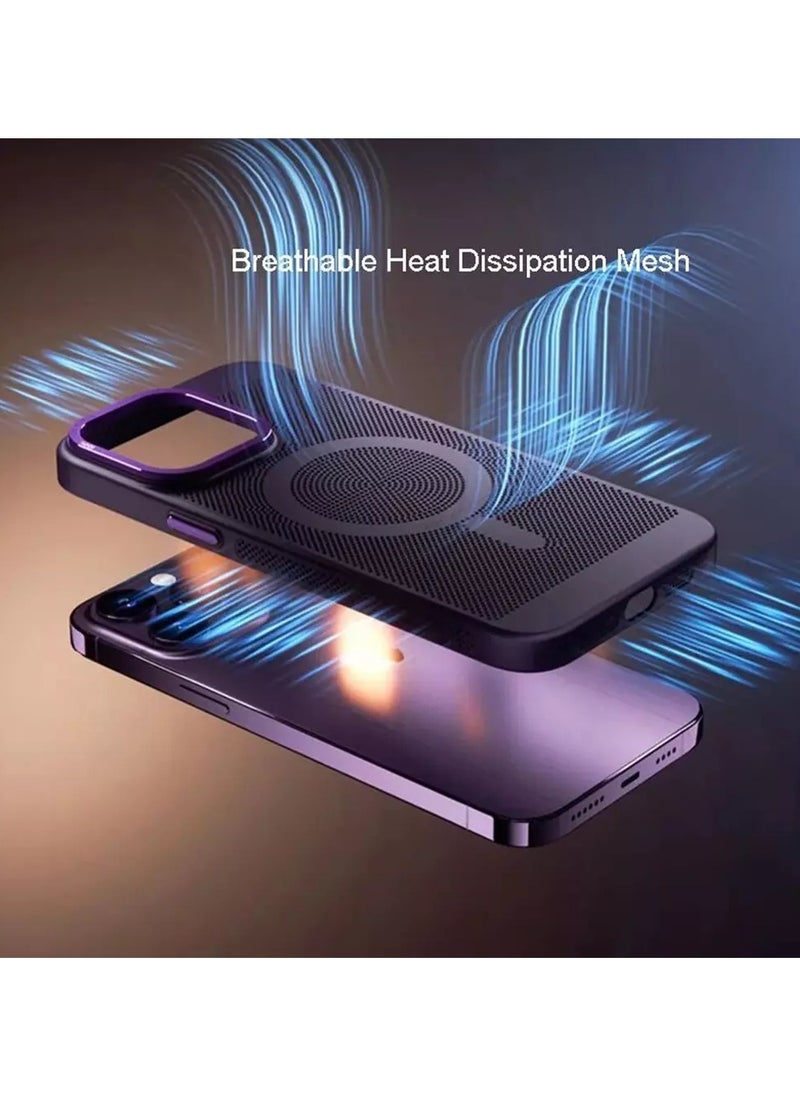 Generic - Heat Dissipation Magnetic Case for iPhone 16 Pro Max 6.9 Inch Compatible with MagSafe, Hard Polycarbonate Mesh Breathable Cooling Thin Shockproof Anti-Fingerprint Cover - Image 1