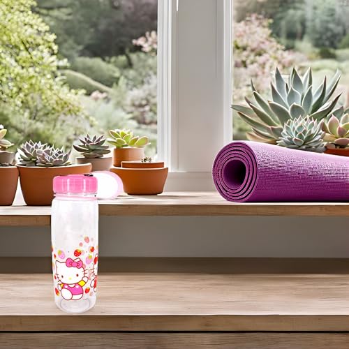 Premsons® Fancy Plastic Cartoon Printed Designs Drinking Water Bottle For Kids/Girls - Pink - (Big) - Image 5