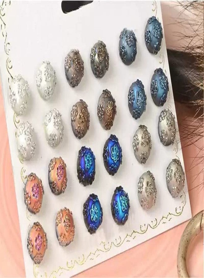 STRIPES® essentials Multi Colour Pearl Stud Different Design Earrings set for Women & Girls Earrings Combo of Earrings for All Occasion Marriage, Birthday,Daily Waer (12 Pairs) - Image 4
