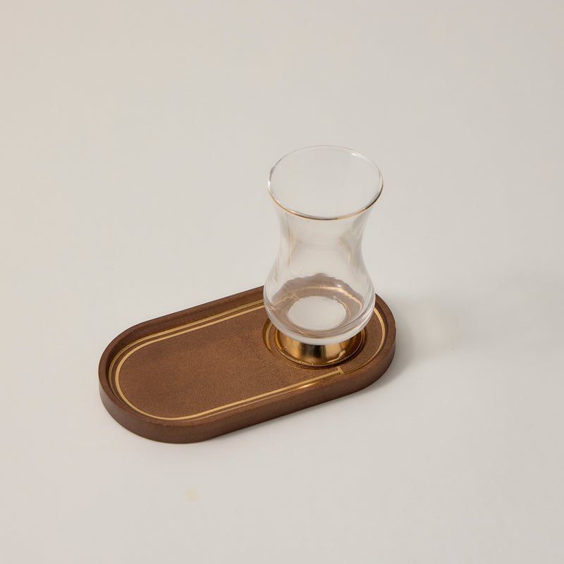 Dallaty wood and glass Tea and coffee cups set 18 pcs - Image 3