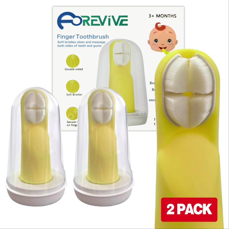 FOREVIVE Finger Toothbrush for Toddlers 1-3,Finger Toddler Toothbrush Age 2-4,Newborns Silicone Toothbrushes,Soft Infant Oral Cleaner with Travel Storage Case, 2 Pcs - Image 1