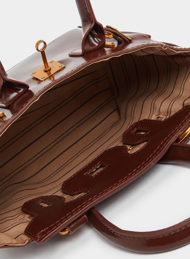 Styli Styli Chain Trim Handbag with Double Top Handles  - Image 4