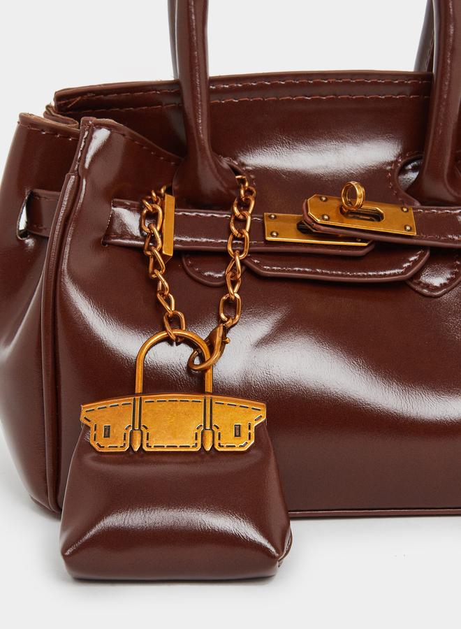 Styli Styli Chain Trim Handbag with Double Top Handles  - Image 3