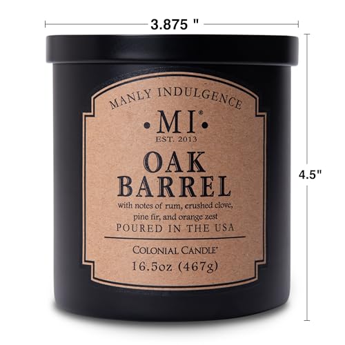Manly Indulgence Oak Barrel Scented Candles for Men, 16.5 oz Single Wick, Premium Soy Blend Wax, 60H Burn, Candles for Home Scented – Made in The USA - Image 4