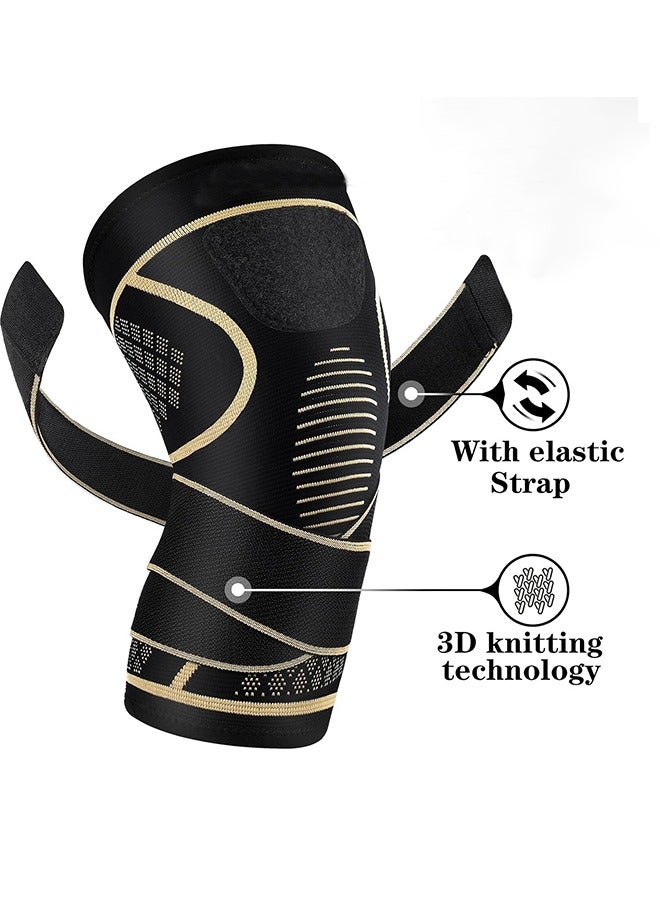 general Copper Knee Braces with Strap for Knee Pain Women and Men(2 Pack), Knee Compression Sleeve for Arthritis, ACL, Meniscus Tear, Joint Pain Relief, Knee Support for Working, Running, Weightlifting - Image 3