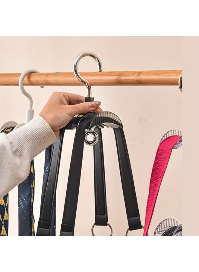 White Adjustable 360 Degree Rotating Handbag Hanger Durable Plastic Bag Organizer Space Saving Closet Storage - Image 5