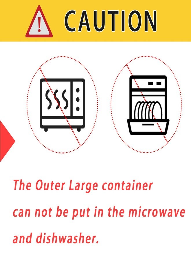 مانو صواني تقديم مانو للحفلات، صينية خضراوات مقسمة بغطاء، طبق تقديم فواكه مقسم ومحكم الإغلاق، صندوق تخزين خضراوات بستة أقسام، علبة وجبات خفيفة، حاوية لحوم باردة، منظم ثلاجة - Image 5