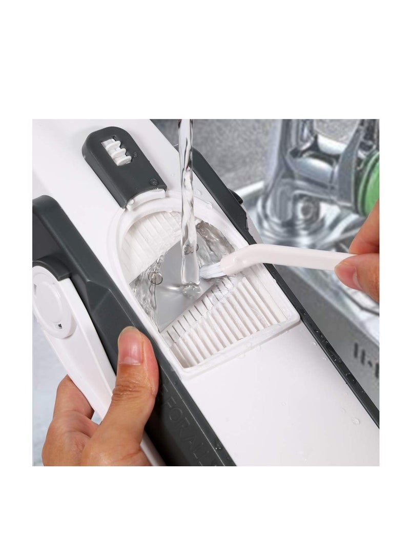AKDC Adjustable Mandoline Slicer Safe Vegetable Slicer by AKDC Chopper Vegetable Cutter Quick Dicer Fruit French Fry Julienne MULTICOLOUR - Image 2