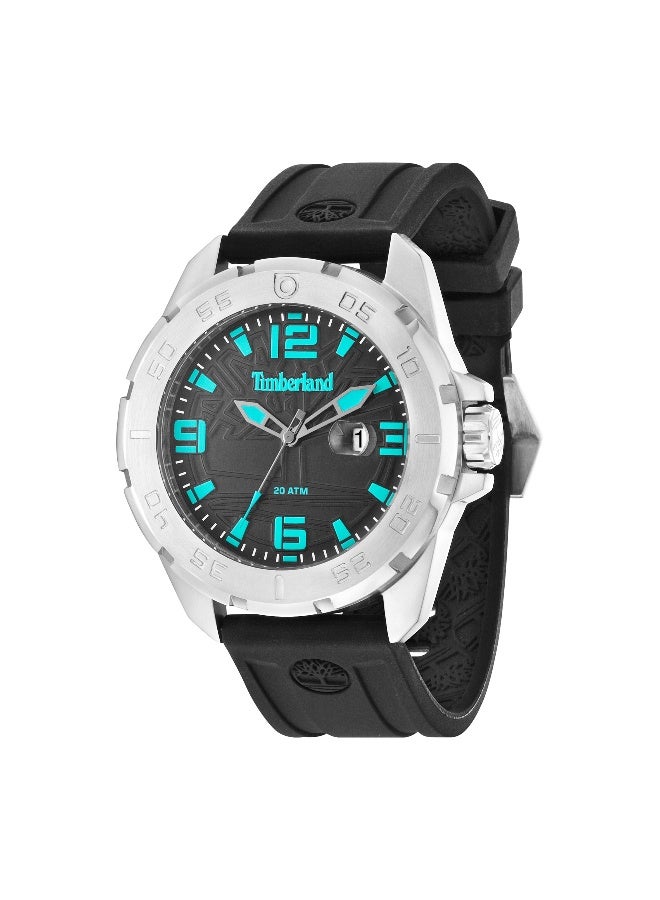 Men Waterville Black Silicone Strap Analog Watch for Men, 48mm